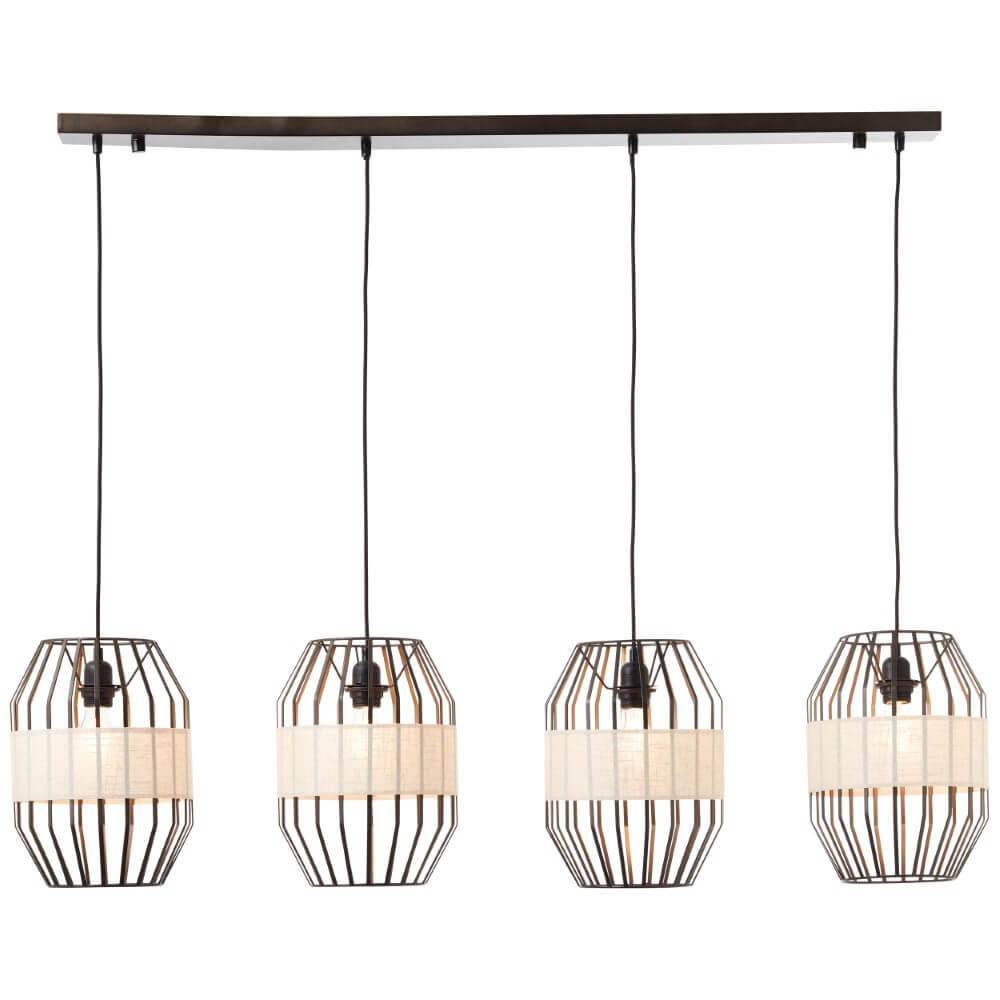 Brilliant HanglampSlope 4-lichts zwart met zandkleur - 99480/76