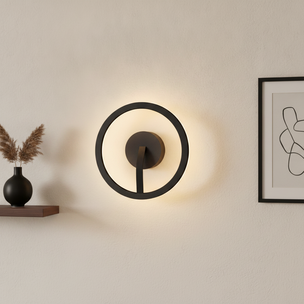 Artdelight Zwarte wandlampOregon strak design - WL OREGON ZW