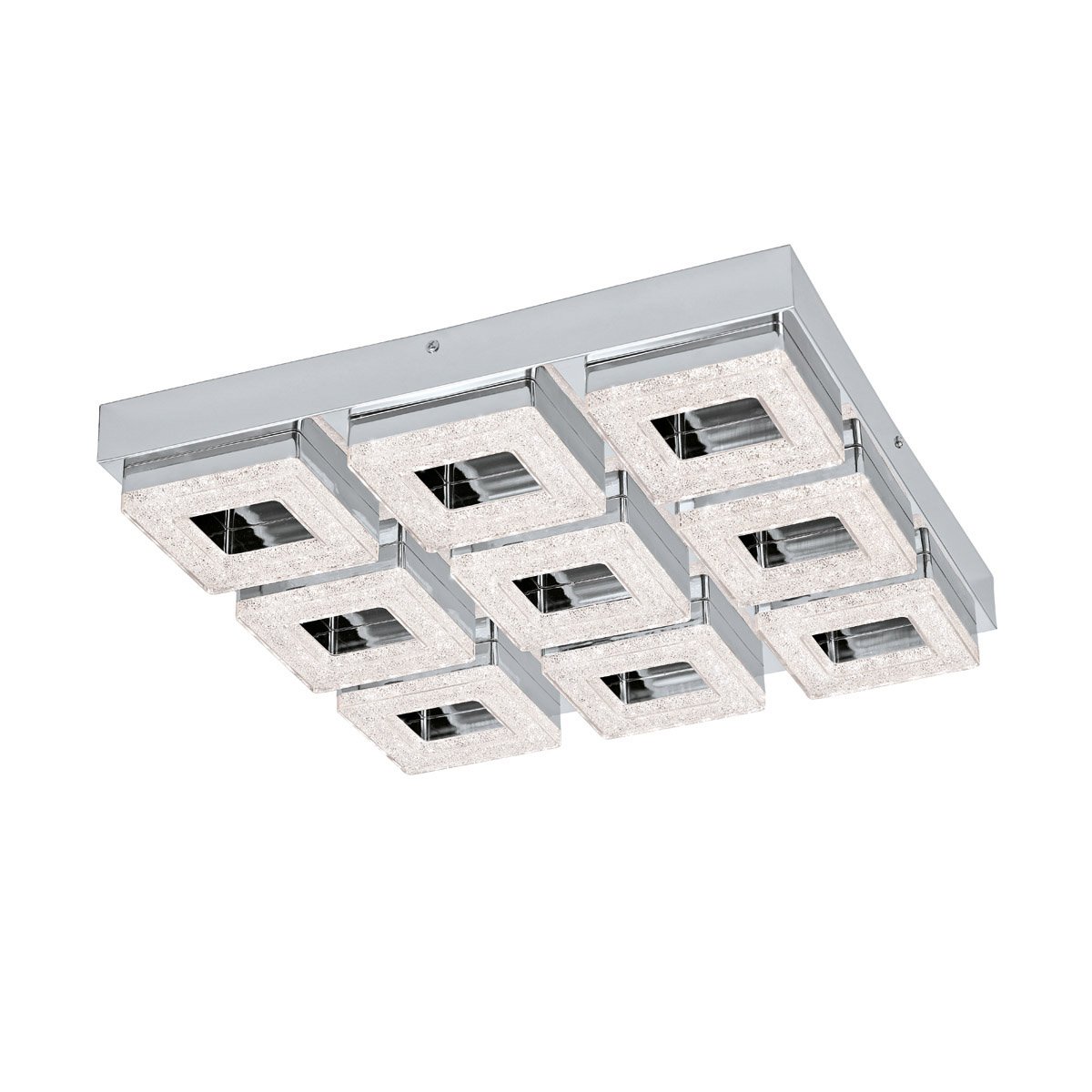 Eglo Led plafondlamp Fradelo 9x4w - 3000K - 44cm chroom met kristal - 95658