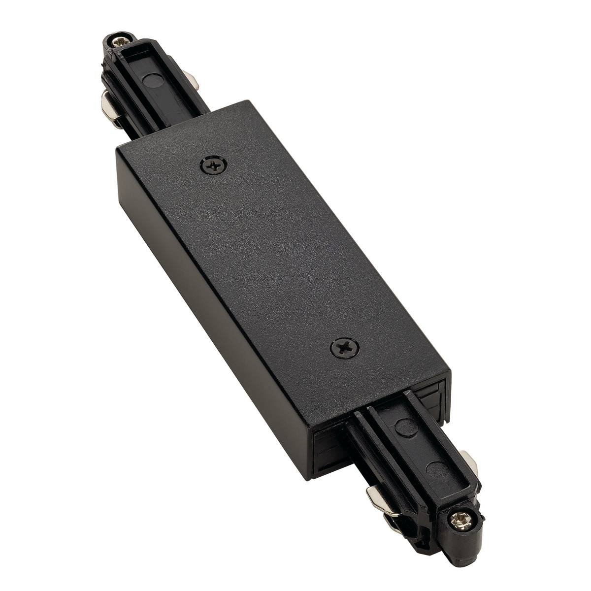 SLV Zwarte Connector 1-Fase langsverbinder elektrisch met voedingsmogelijkheid - 143100