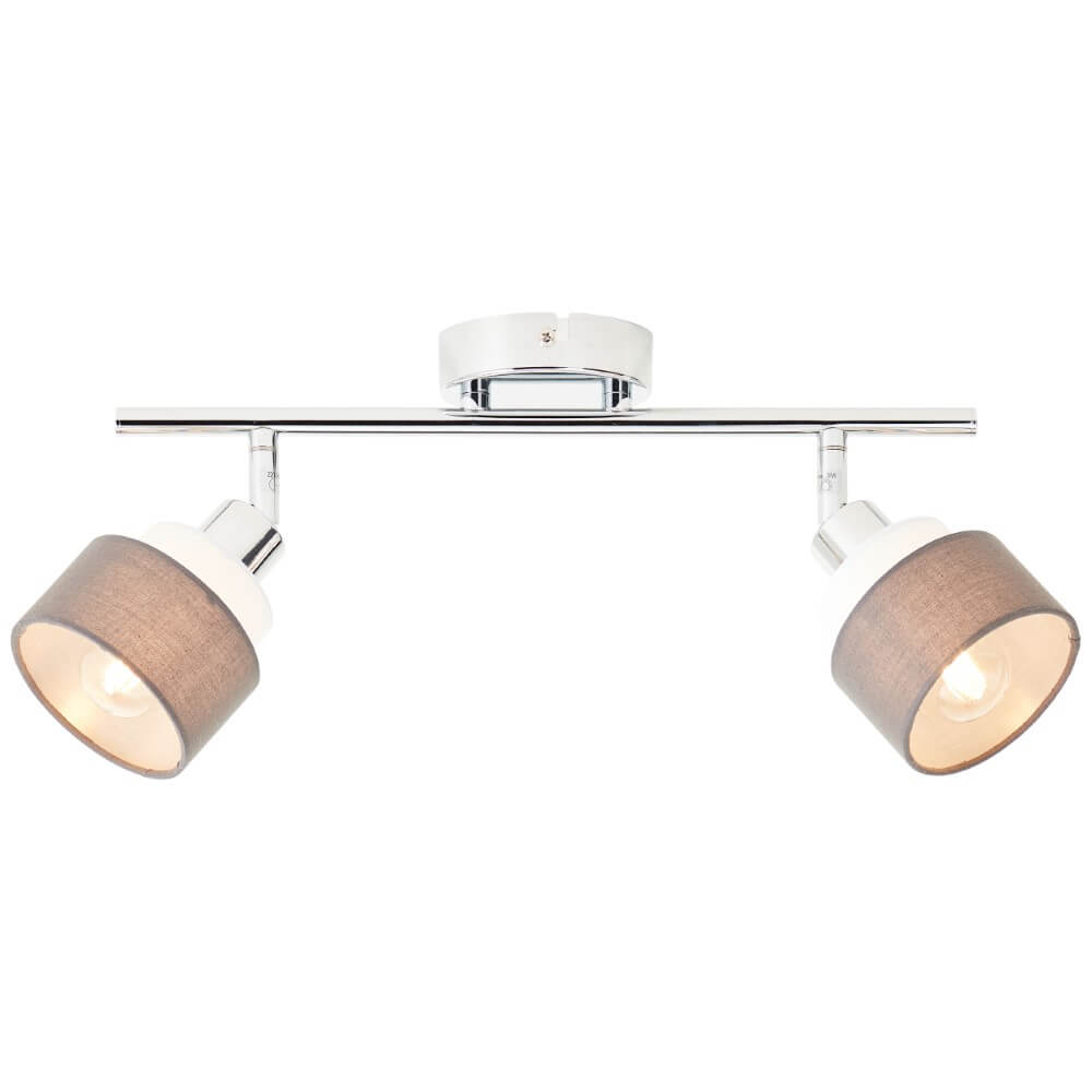 Brilliant 2-lichts plafondlampNaples chroom met wit - 99992/22