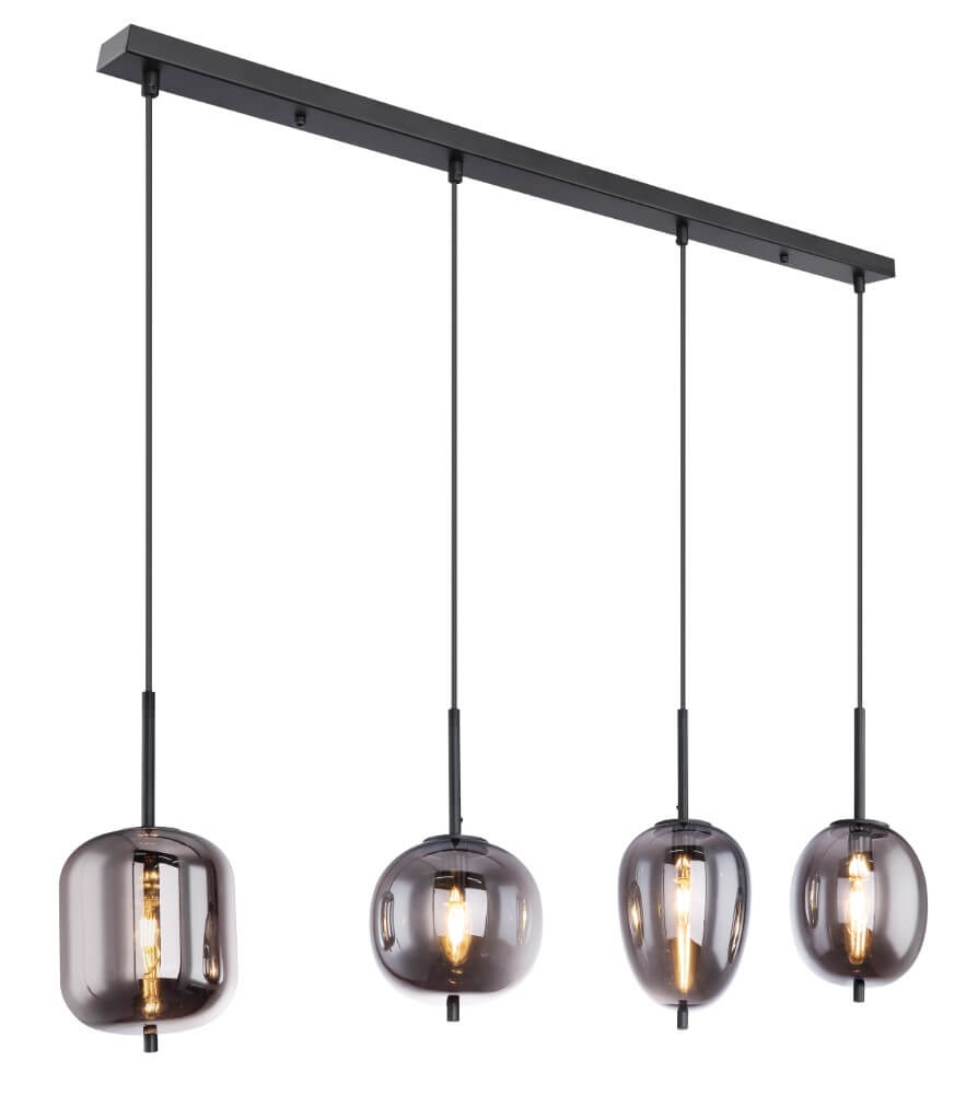 Globo Hanglamp Blacky zwart 4-lichts - 15345-4