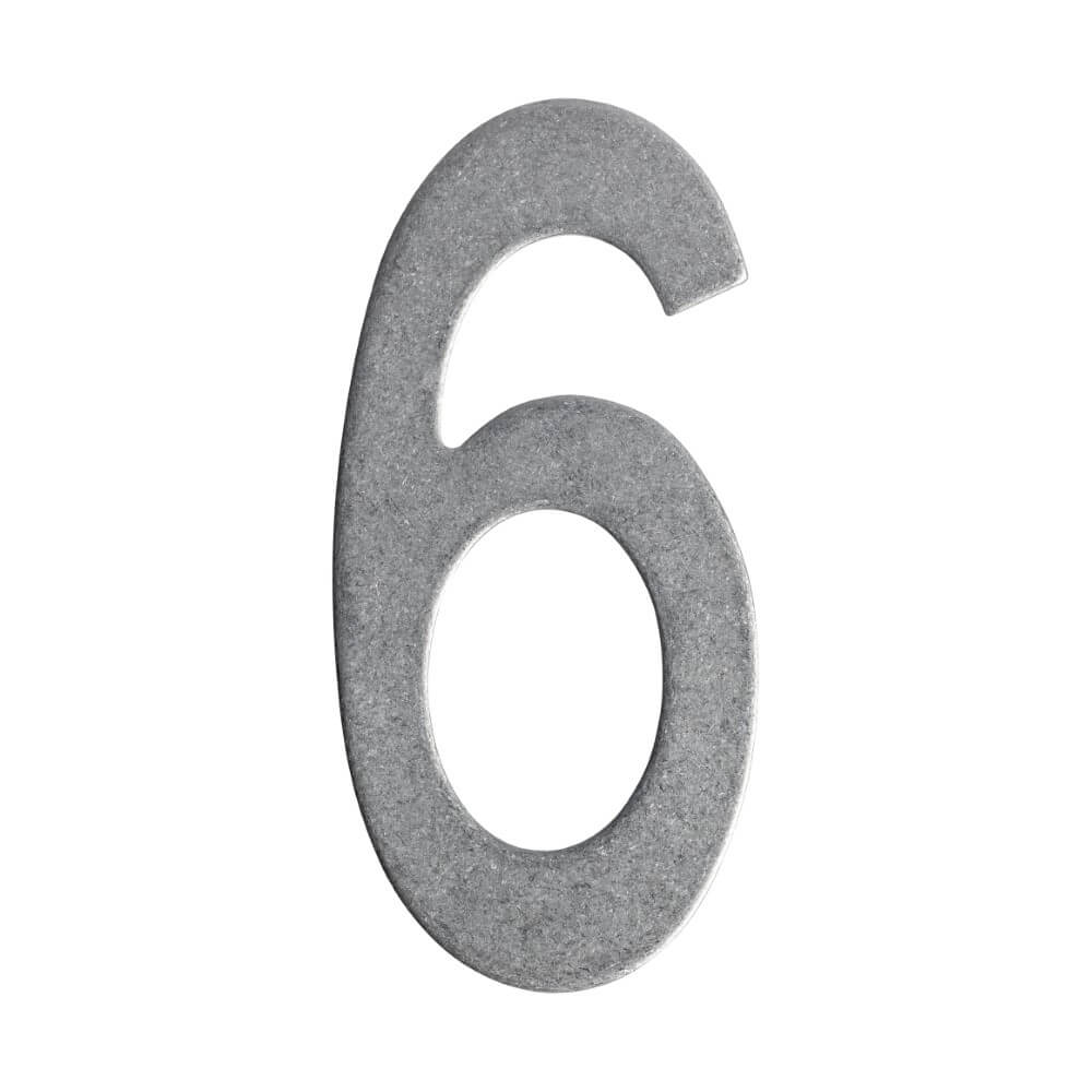Intersteel Huisnummer 6Numbra 15cm RVS getrommeld - 0034.402046