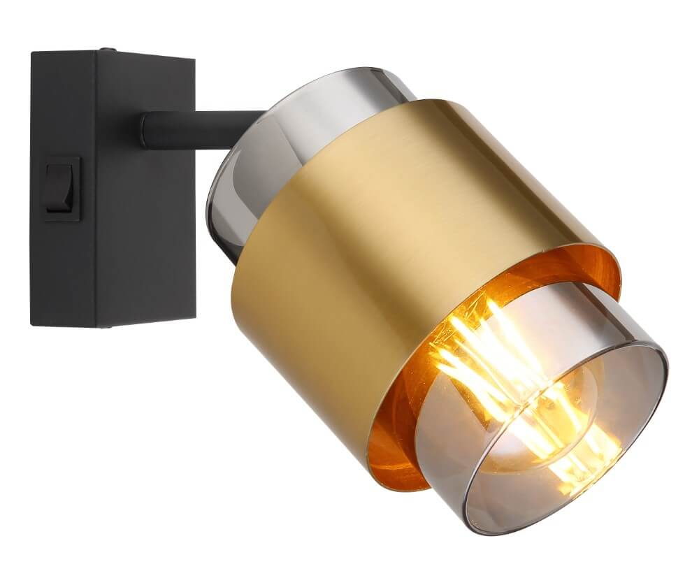 Globo Wandlamp Milley zwart en goud - 15560-1