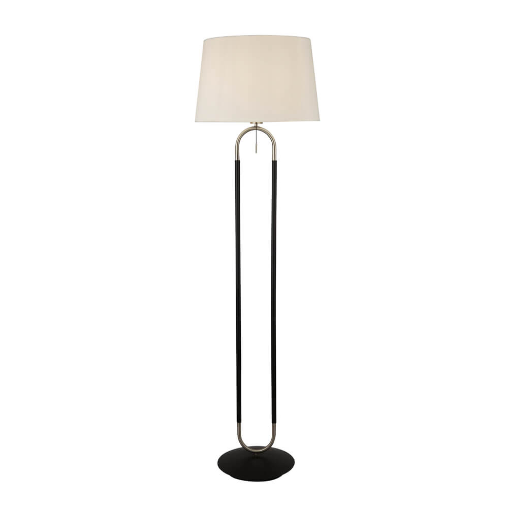 Searchlight Vloerlamp Jazz 161cm zwart met creme - EU41432SS