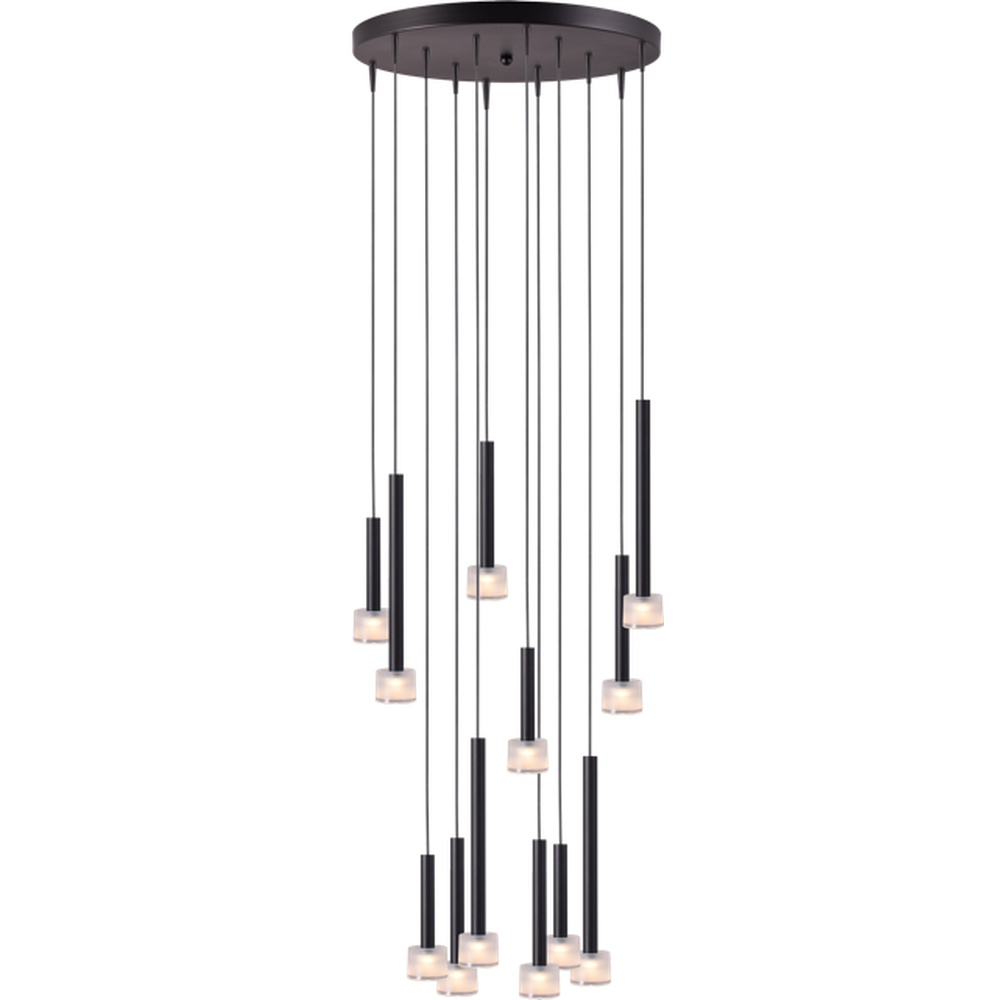 Masterlight Led hanglamp Fabro 12-lichts - zwart - 2992-05-05-50-12