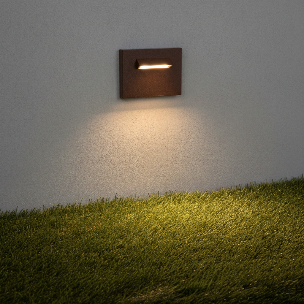 Lyora InbouwlampRecto voor wand roestbruin - 9035113