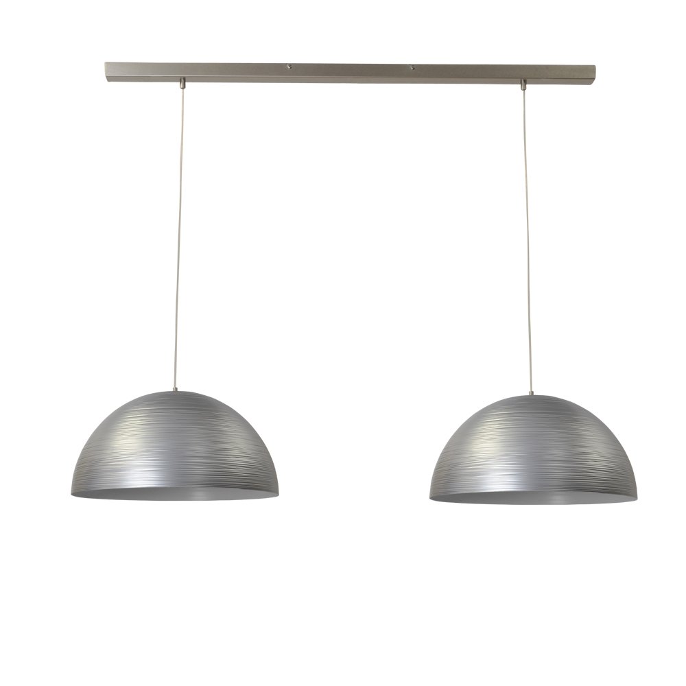 Masterlight Zilvergrijze eettafellamp Concepto 2x45 - 2732-37-S-130-2