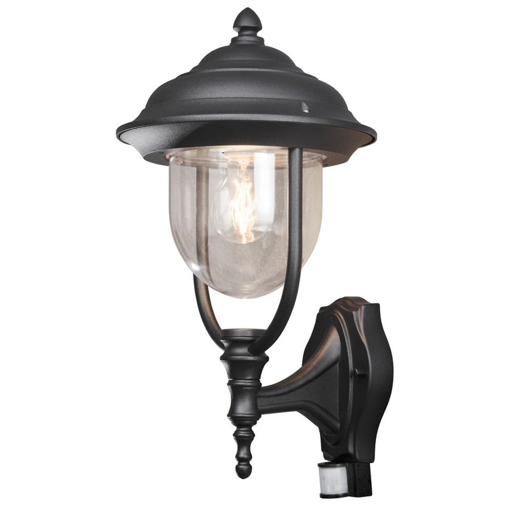 KonstSmide Klassieke muurlamp Parma zwart met bewegingsmelder - 7235-750