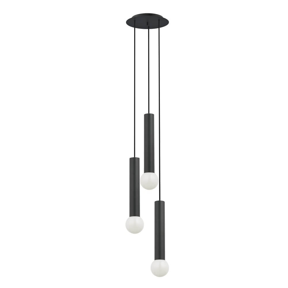 Lyora Zwarte hanglampBaton 3-lichts - 7856
