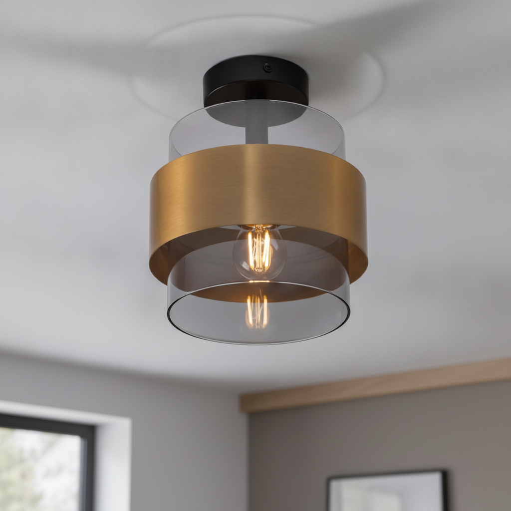 Lyora Plafondlamp Sianna Ø 18cm zwart met goud - 110645