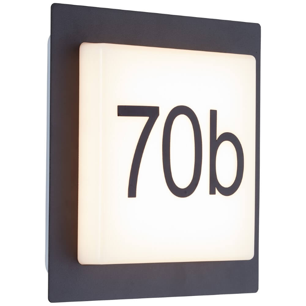 Brilliant Zwarte gevellampSten met huisnummer - G96502/75