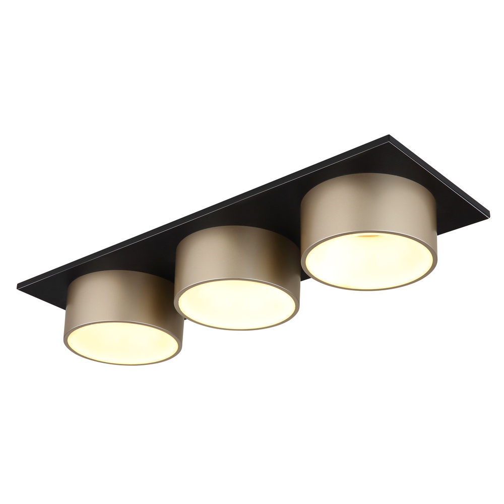 Globo 3-lichts plafondlamp Raymond zwart met champagne - 56964-3
