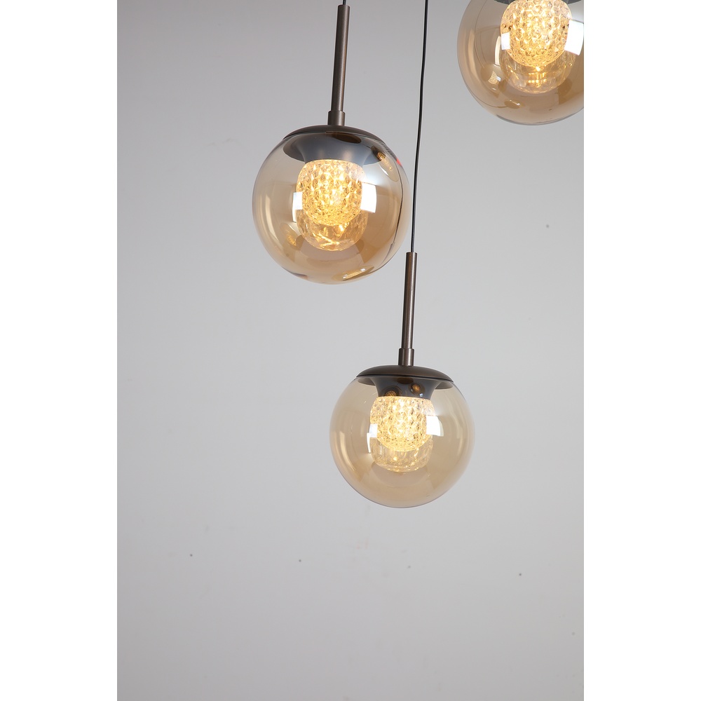 Design hanglamp Solis brons Ø 35cm 3-lichts Searchlight 5,05342E+12