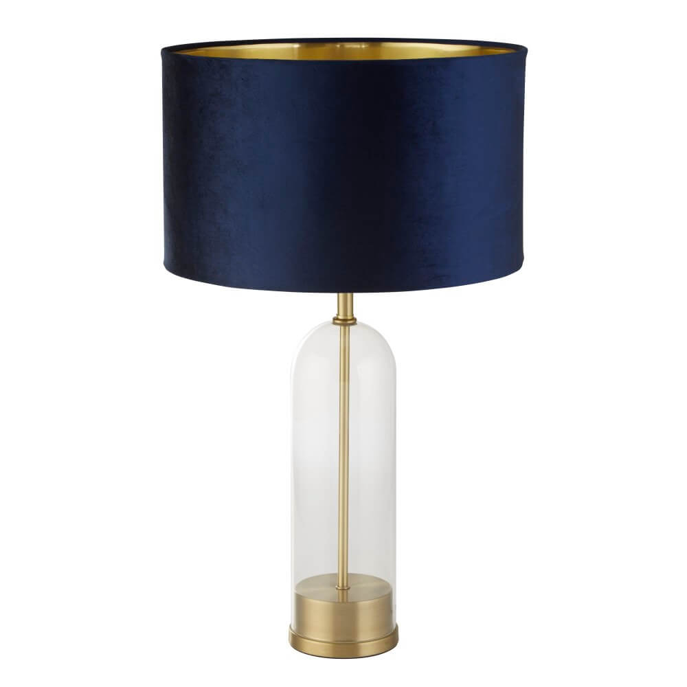 Searchlight TafellampOxford met donkerblauwe kap - EU81712AZ