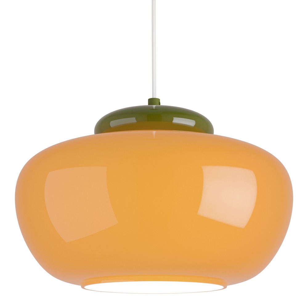 Design hanglamp Berardelli oranje met groen Ø 30cm