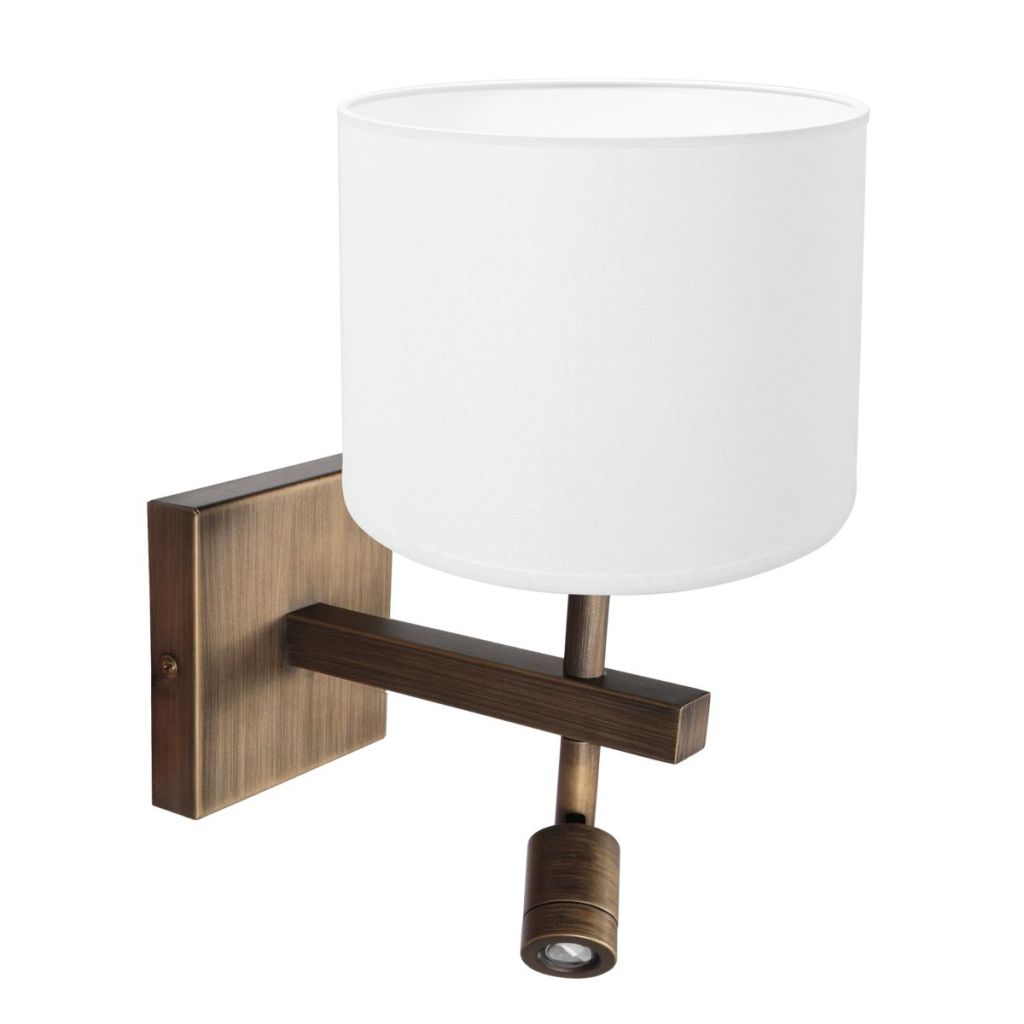 Steinhauer WandlampStang met witte kap - 4891BR