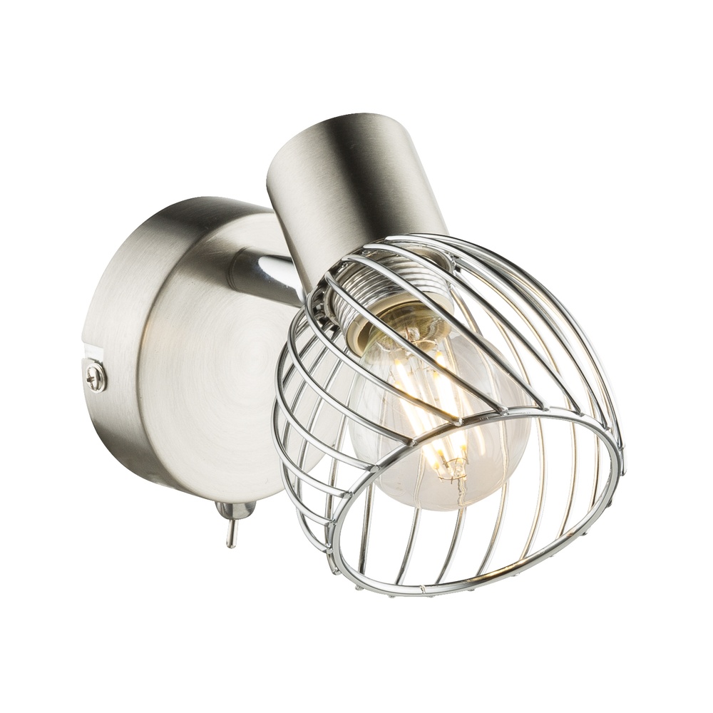 Globo WandlampTexas nikkel - 54809-1
