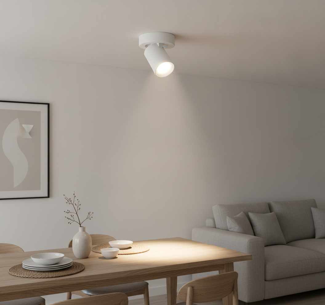 Highlight OpbouwspotOliver 1-lichts mat wit - S7155.00
