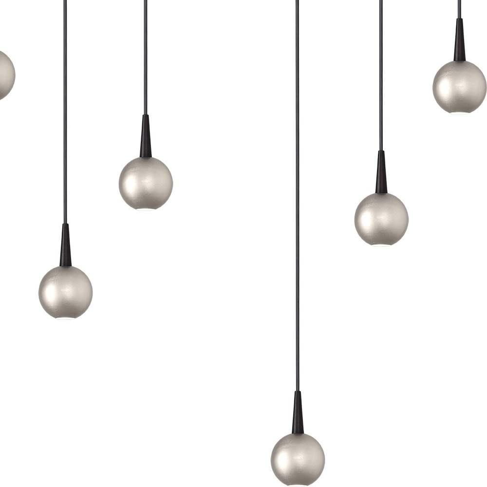 9-lichts hanglamp Talana zwart met nikkel Ø 50cm DTW Masterlight 8718121352336