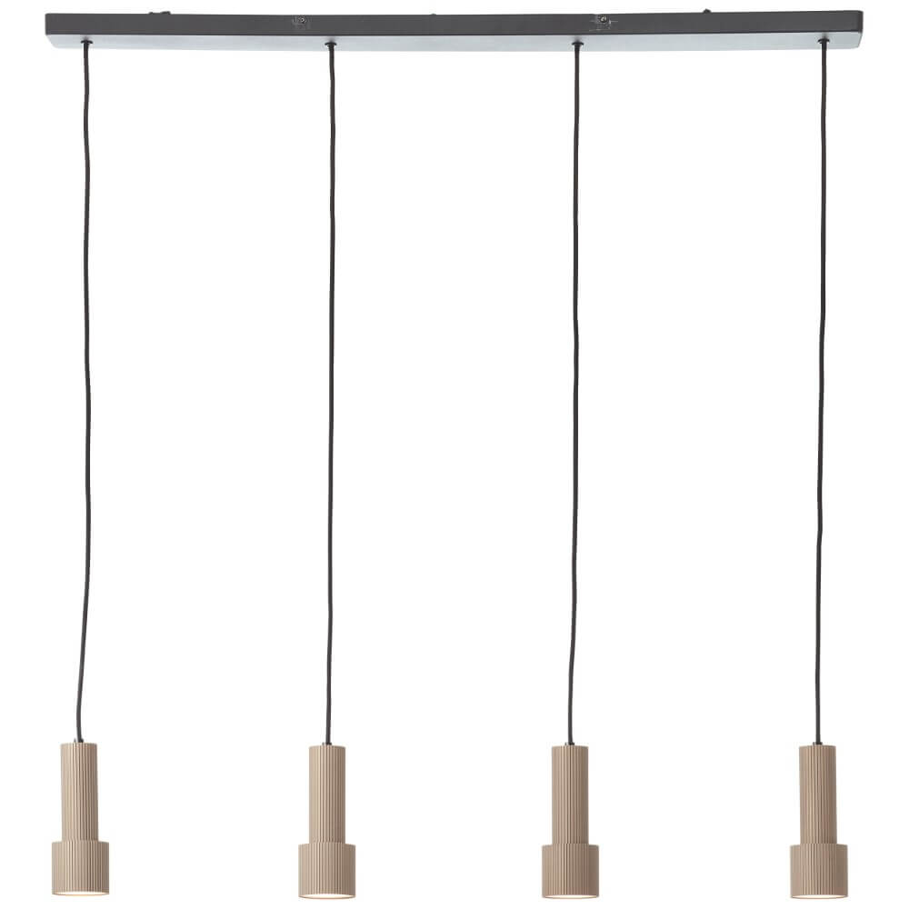 Brilliant Hanglamp rechtCadiz 4-lichts zwart met brons - 60118/76
