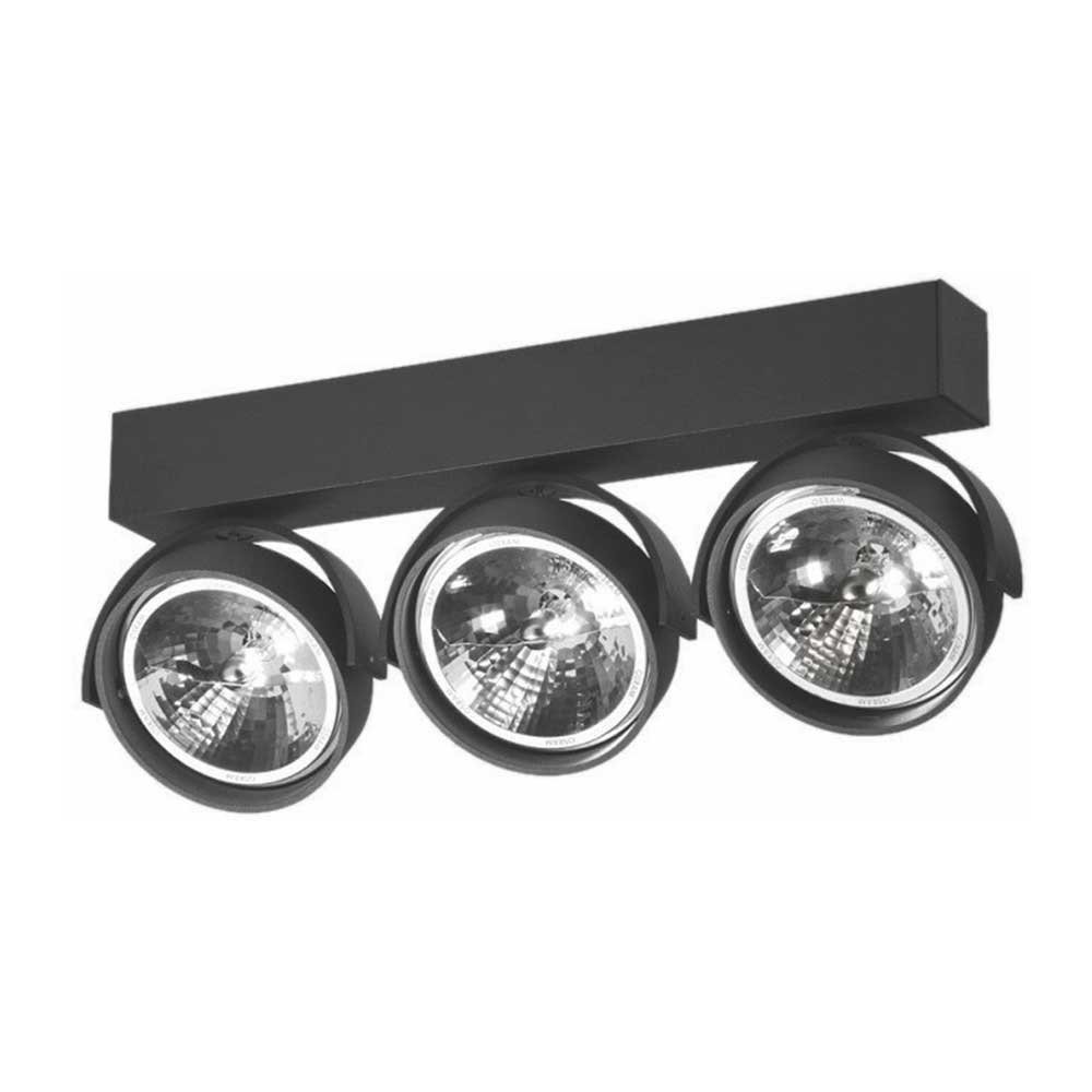 Artdelight 12 volt opbouwspotDutchess 3-lichts, zwart - QR 0003 ZW afbeelding