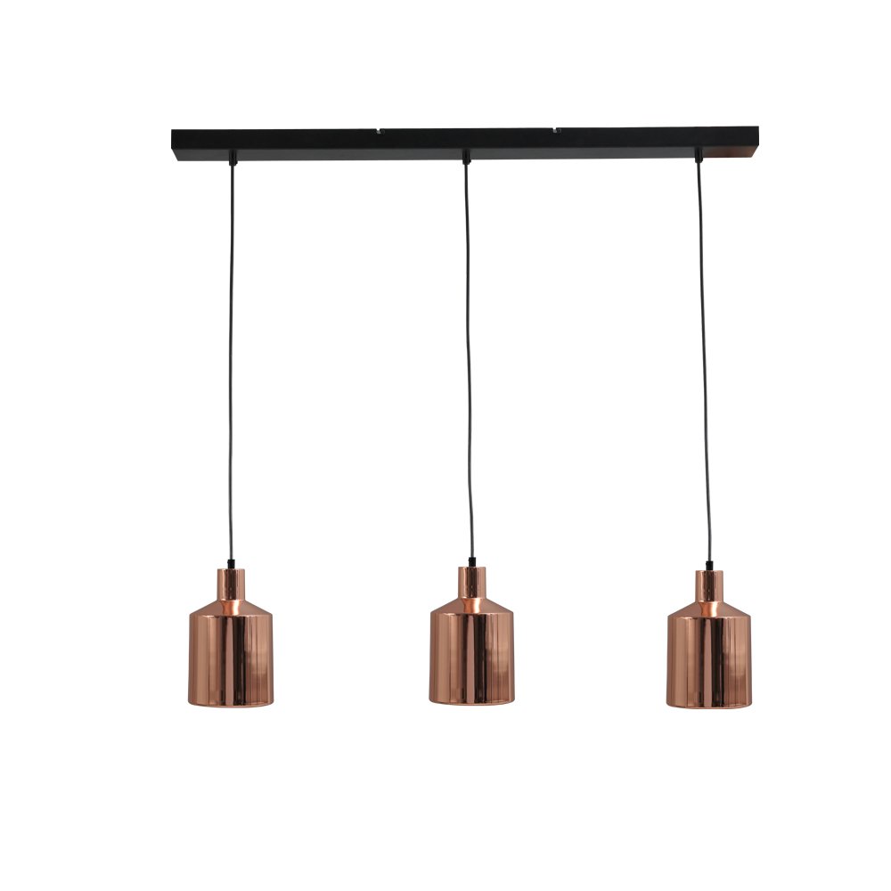 Masterlight Leuke eettafellamp Boris Concepto 3x14 zwart met koperbruin - 2020-05-56-100-3