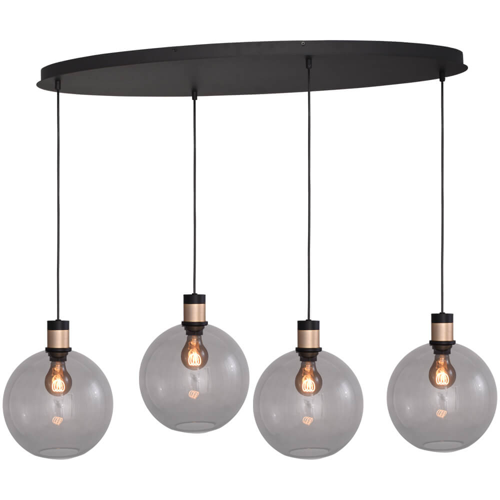 Masterlight Hanglamp Lazise 2 4x Ø 25cm goud met zwart - 2944-05-02-100-40425