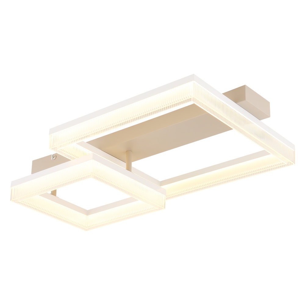 Globo Moderne plafondlamp Marlenne zand bruin vierkant 53cm - 48047D1