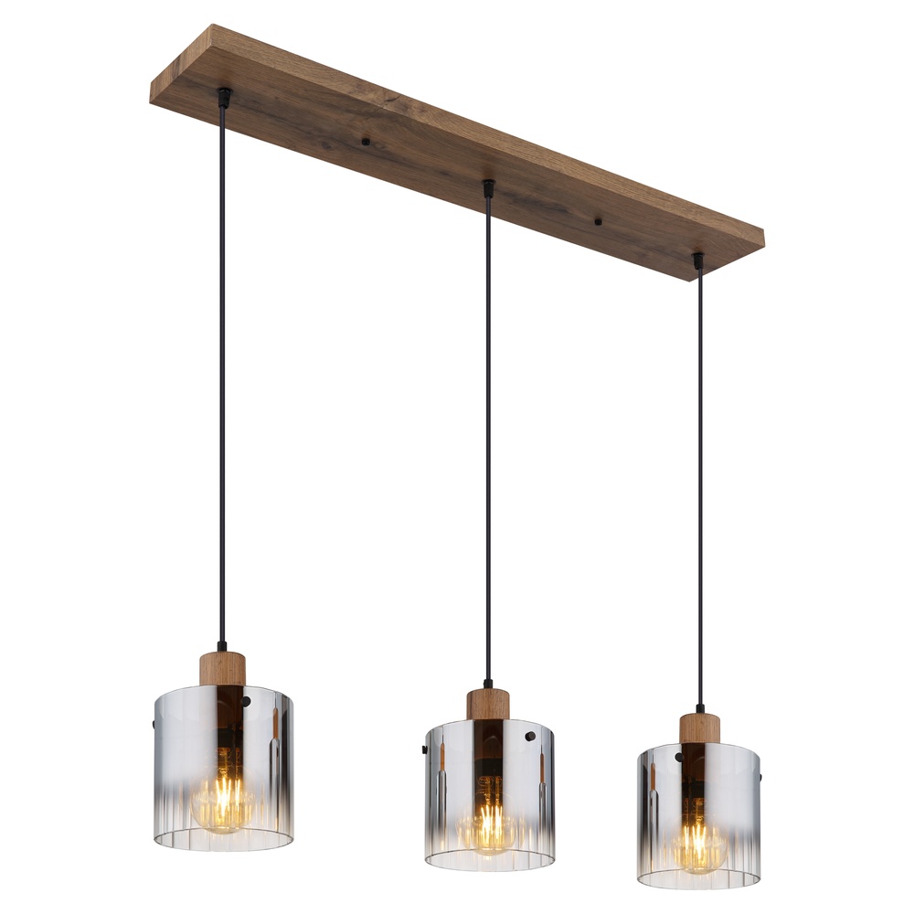 Globo Hanglamp Underwood hout 3-lichts - 15915-3H