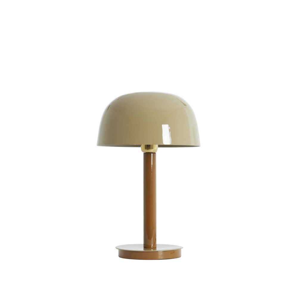 Light & Living Bureaulamp Marivet glans zand en bruin - Ø 25cm - 8057882