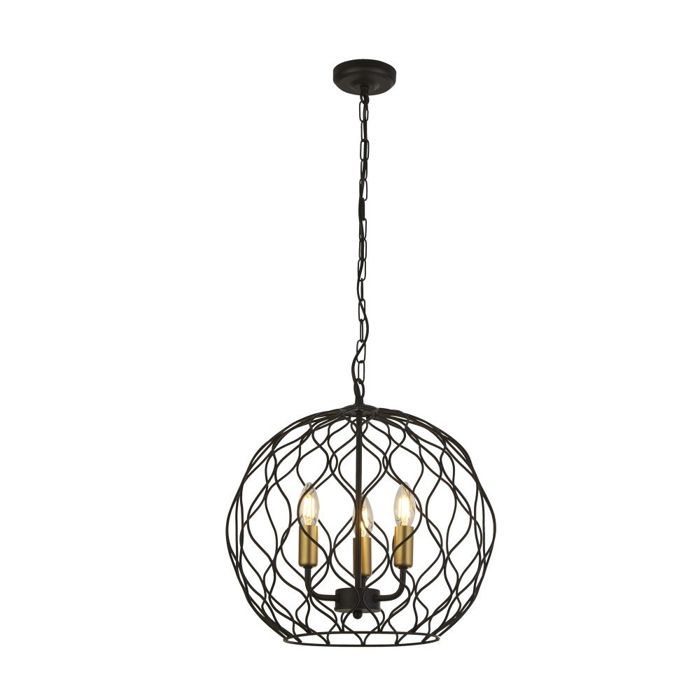 Searchlight Landelijke hanglamp Finesse 3-lichts - 4513-3BK