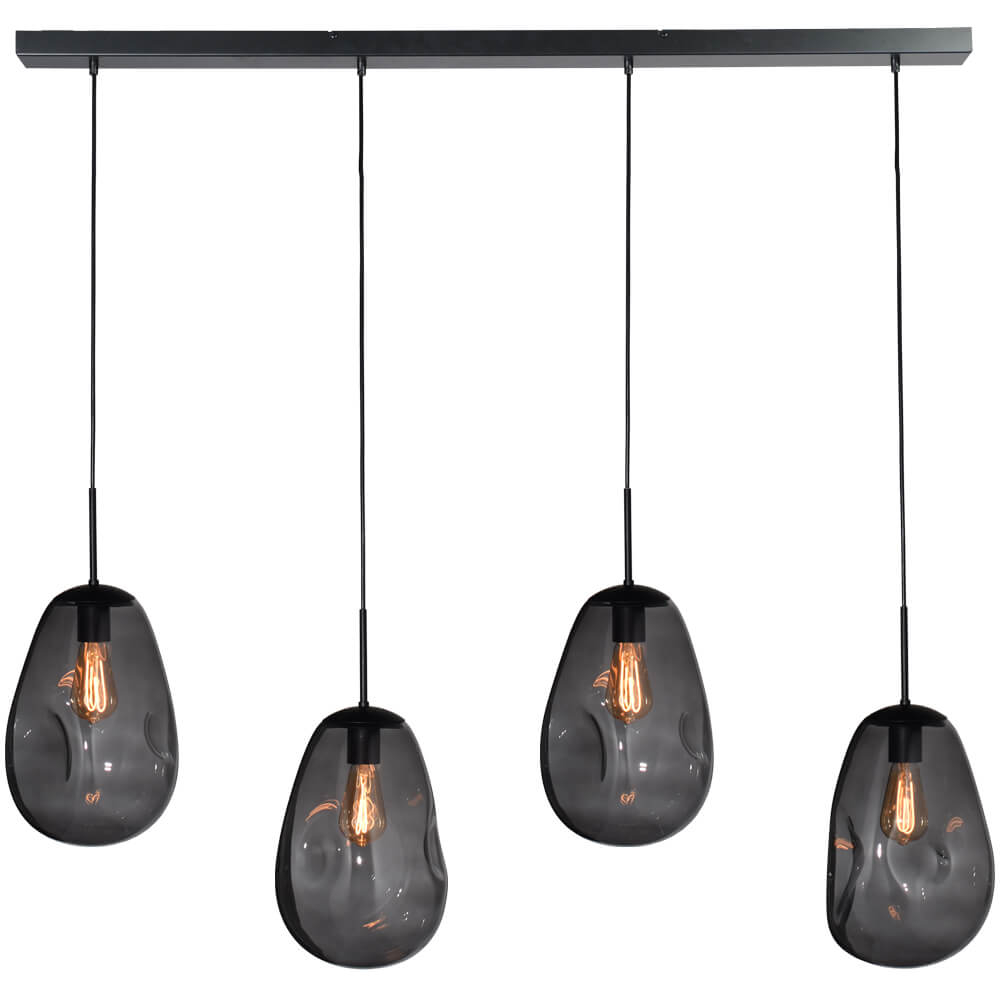 Masterlight HanglampLava 4x smoke glas Ø 22,5cm - 2761-05-130-4-05-60