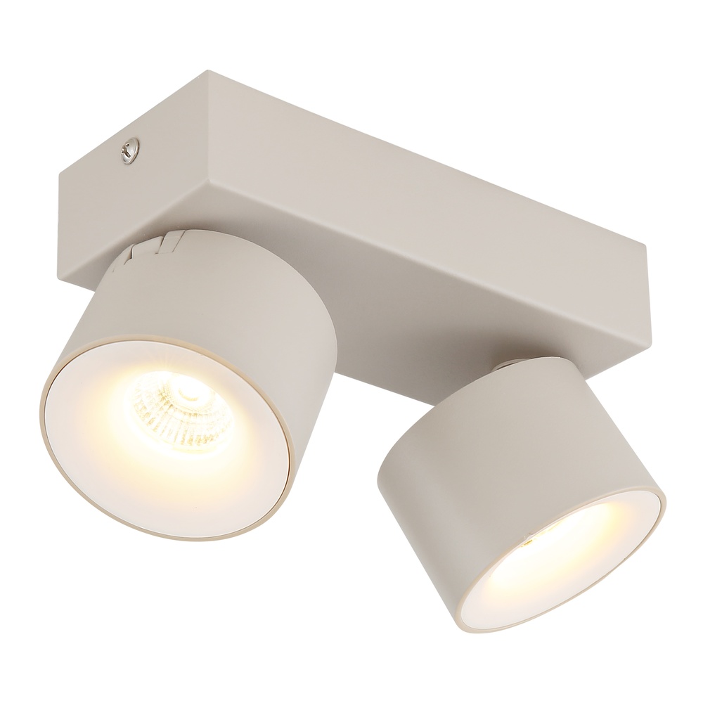 Globo 2-lichts plafondspotRae zand bruin - 56961-2S afbeelding