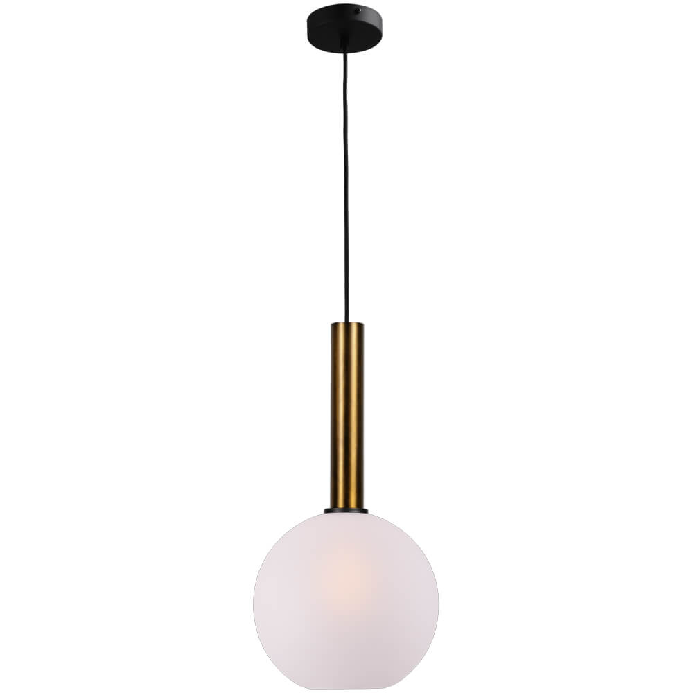 Masterlight Hanglamp Ø 25cm Bella 2 Antiek messing met mat wit glas - 2980-10-06-25
