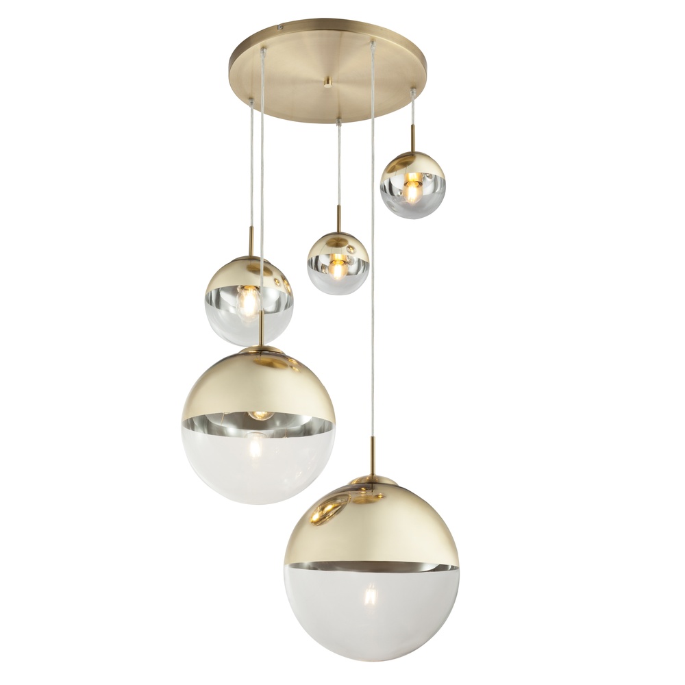 Globo 5-lichts hanglampVarus goud - 15855-5