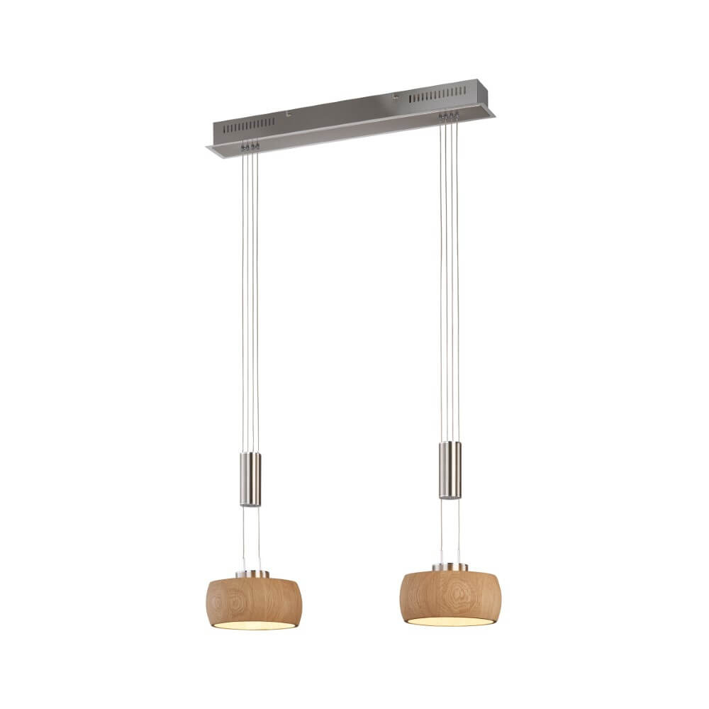 Fischer & Honsel 2-lichts hanglampShine-Wood led - 61074 afbeelding