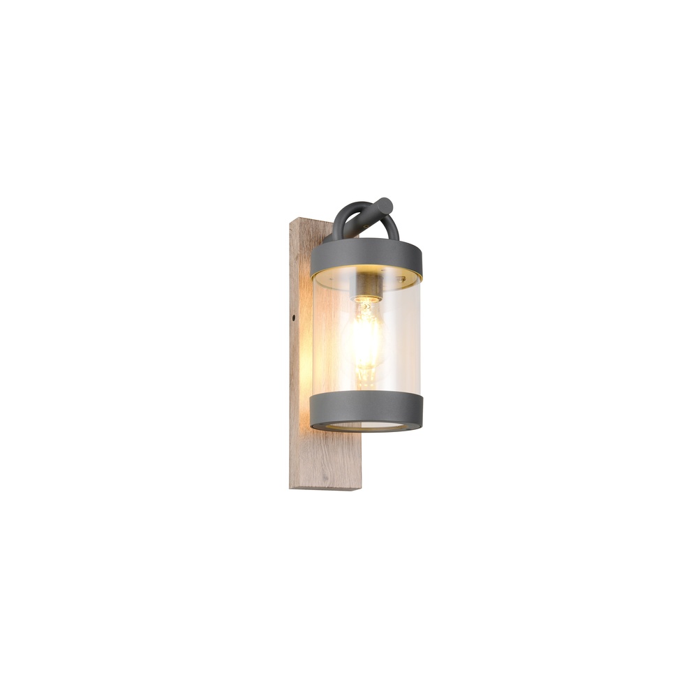 Trio WandlampSambesi grijs met hout - 204160135