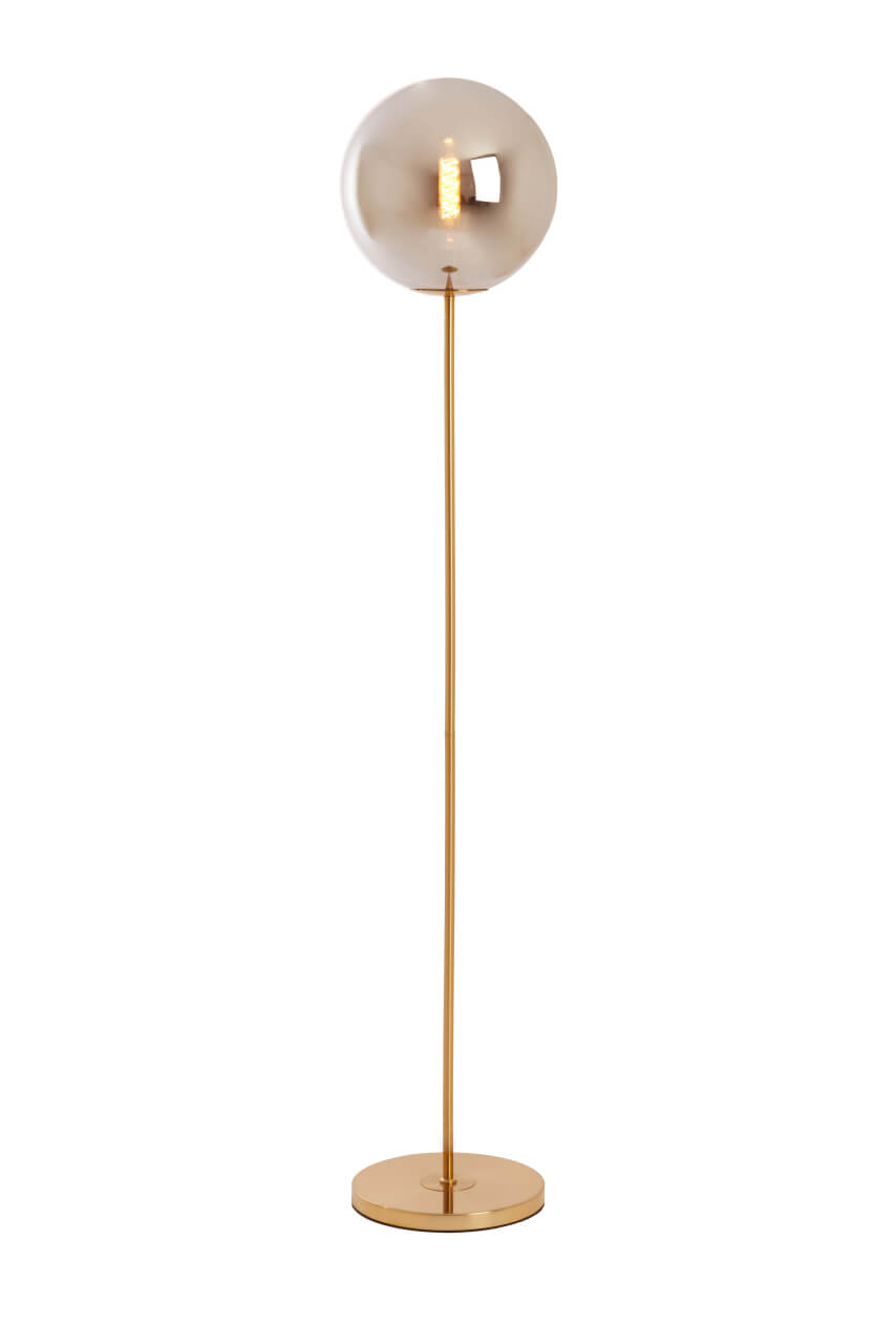 Light & Living Gouden vloerlampMedina met smoke glas - 1882665