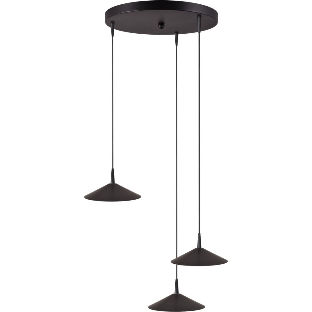 Masterlight 3-lichts hanglamp Ceppo zwart Ø 18cm rond - 2152-05-81-35-3-18