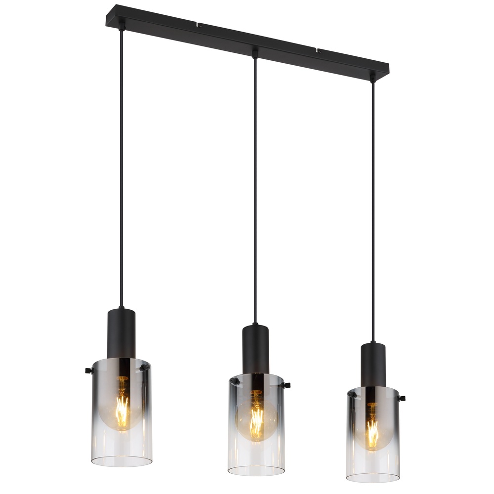 Globo 3-lichts hanglampFlorentina zwart design - 15907-3H