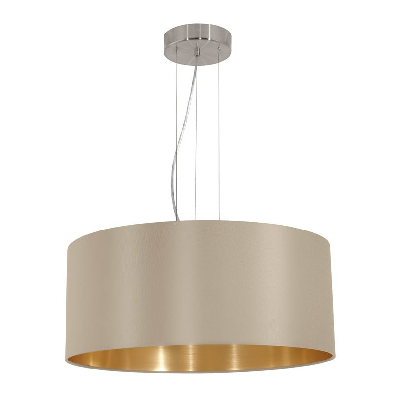 Eglo Landelijke hanglamp Maserlo 53cm taupe met goud - 31607