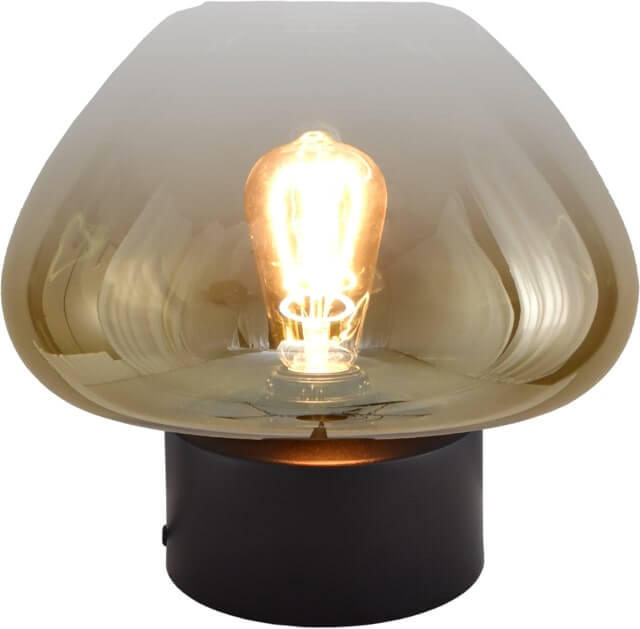 Masterlight Tafellamp Genua zwart met goud glas Ø 29cm - 4970-05-15-29