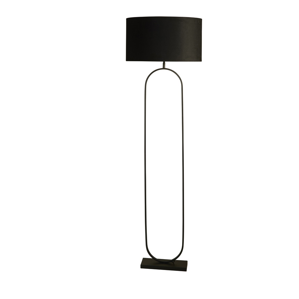 Searchlight Vloerlamp Modish zwart met zwarte kap - EU95101BK