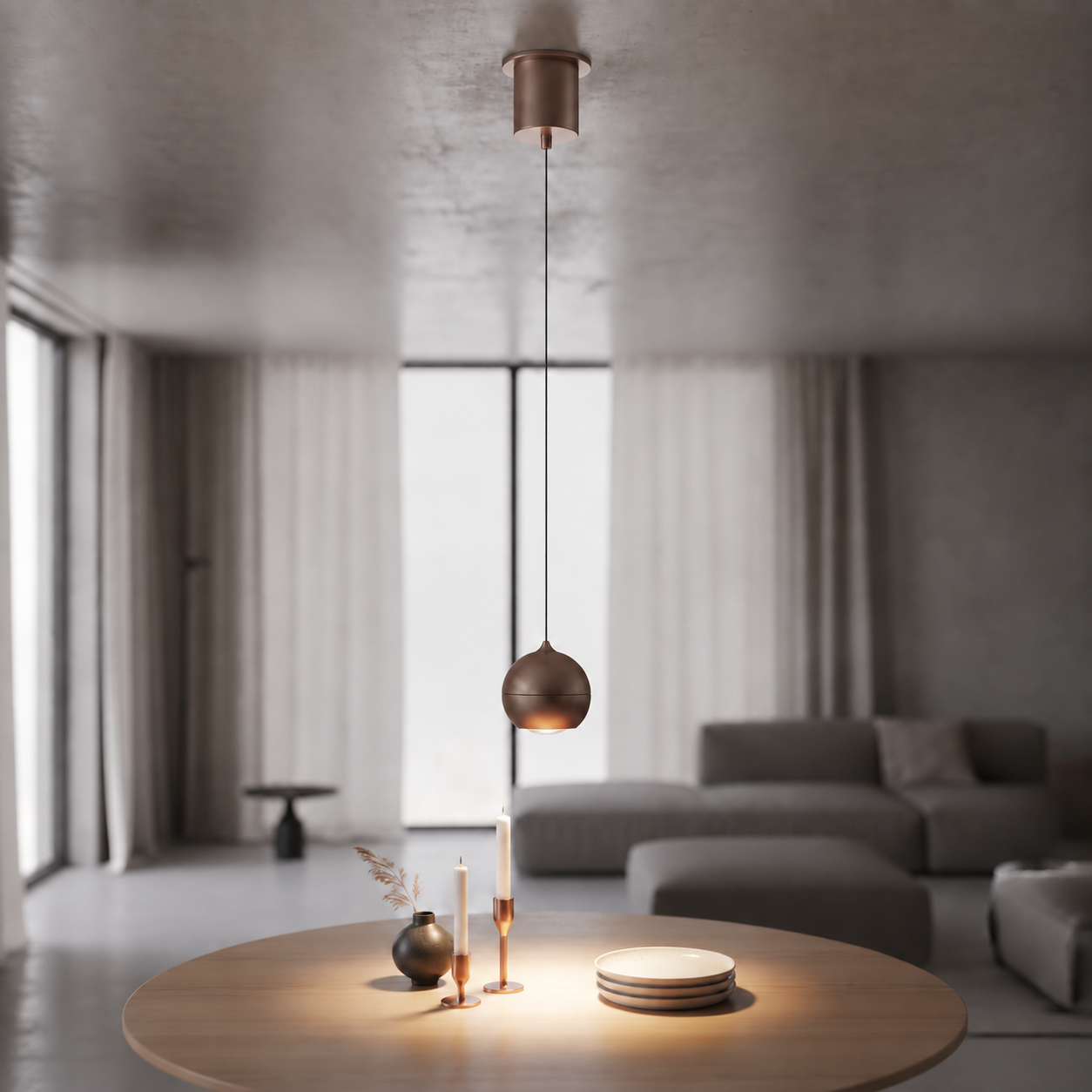 Artdelight Hanglamp bol Miami brons Ø 10cm - HL MIAMI BG