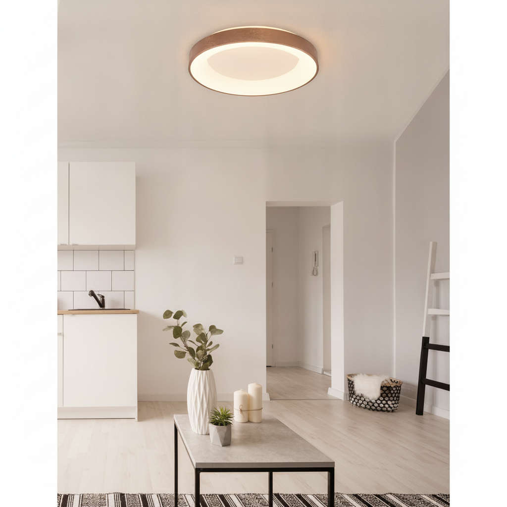 Lyora Plafondlamp Rando Thin koffie bruin Ø 60cm - 110373