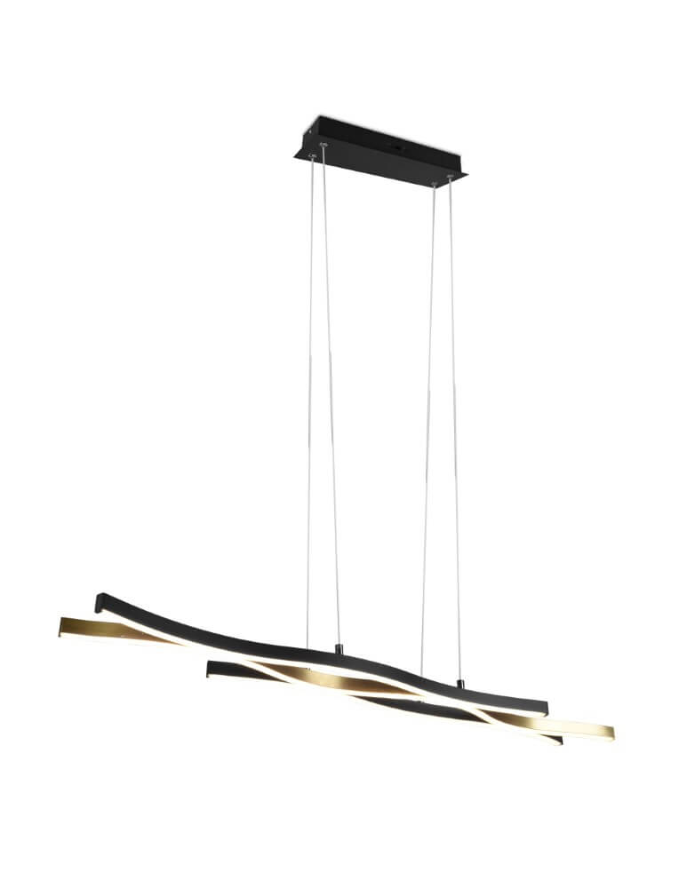 Trio HanglampBlaze zwart met goud - 341210308
