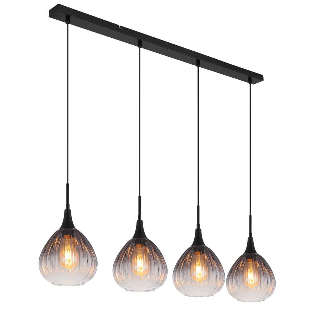 Globo Zwarte hanglamp Olsen 4-lichts - 15887-4H