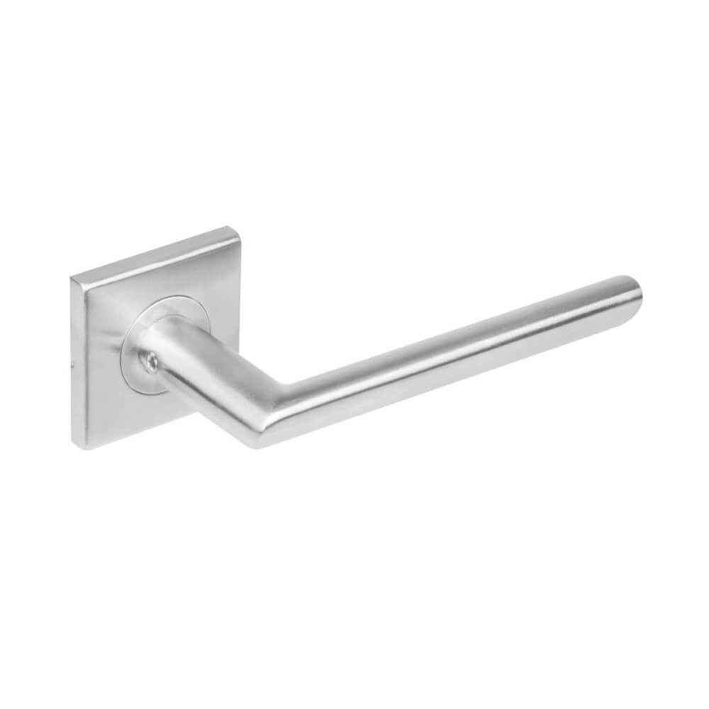 Intersteel Strakke ovale deurklinkHoek 90 vierkant rozet RVS - 0035.124302