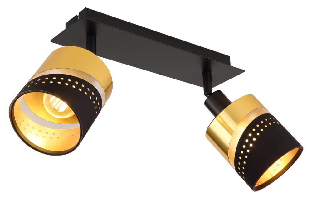Globo 2-lichts plafondspotOr zwart met goud - 54046-2 afbeelding